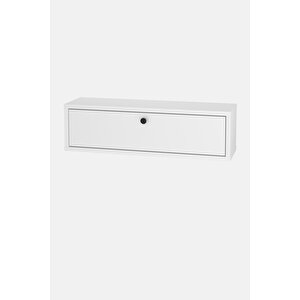 Duvara Monte Dresuar 2 Bölmeli Dresuar Kapaklı Konsol 70 Cm Antre Hol Yağmur Beyaz