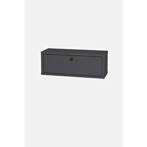 Duvara Monte Dresuar 2 Bölmeli Dresuar Kapaklı Konsol 50 Cm Antre Hol Duru Antrasit