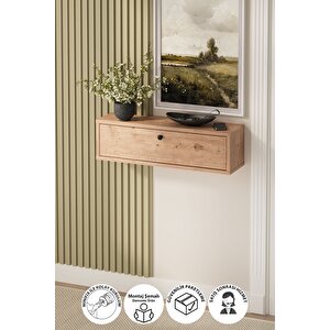 Duvara Monte Dresuar 2 Bölmeli Dresuar Kapaklı Konsol 70 Cm Antre Hol Yağmur Çam