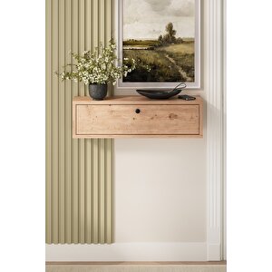 Duvara Monte Dresuar 2 Bölmeli Dresuar Kapaklı Konsol 70 Cm Antre Hol Yağmur Çam