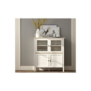 Hunerika Mi̇sto Set 4 Tv Ünitesi-kitaplık-vitrin-krem/legnano-minifiks Bağlantılı