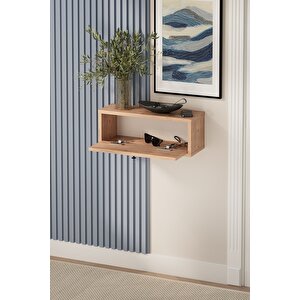 Duvara Monte Dresuar 2 Bölmeli Dresuar Kapaklı Konsol 50 Cm Antre Hol Duru Çam