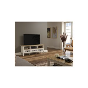 Mi̇sto Set 6 Tv Ünitesi-kitaplık-vitrin-krem/legnano-minifiks Bağlantılı