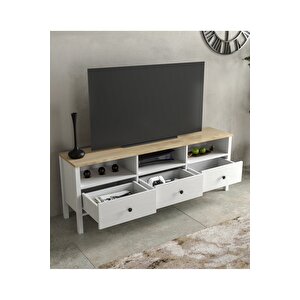 Hunerika Dronaçekmeceli Tv Ünitesi-wood Beyaz/legnano-minifiks Bağlantılı