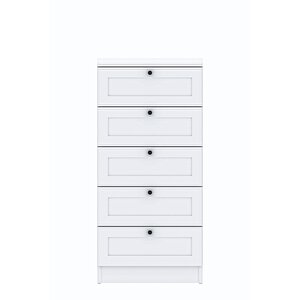 Terra 5 Çekmeceli Şifonyer , Çamaşırlık Yatak Odası Bebek Odası Beyaz