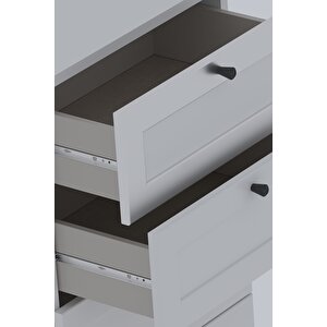 Terra 5 Çekmeceli Şifonyer , Çamaşırlık Yatak Odası Bebek Odası Beyaz