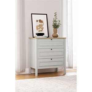 Taiga 3 Çekmeceli Şifonyer , Çamaşırlık Yatak Odası Bebek Odası Gri