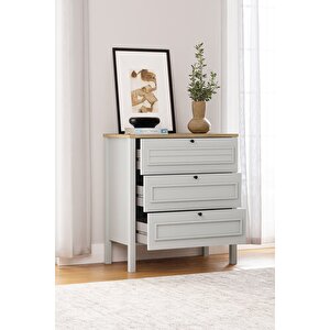 Taiga 3 Çekmeceli Şifonyer , Çamaşırlık Yatak Odası Bebek Odası Gri