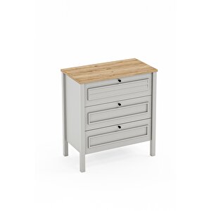 Taiga 3 Çekmeceli Şifonyer , Çamaşırlık Yatak Odası Bebek Odası Gri