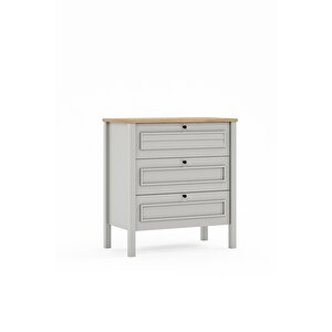 Taiga 3 Çekmeceli Şifonyer , Çamaşırlık Yatak Odası Bebek Odası Gri