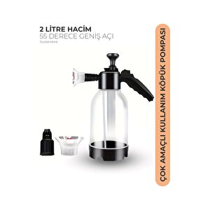Yüksek Basınçlı 2 Başlıklı Su & Köpük Pompası 2 Litre Çok Amaçlı Kullanım Su Köpük Püskürtücü