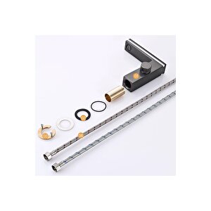 Premium Dijital Ekranlı Şelale Akışlı Lavabo Bataryası - Isıya Duyarlı Led Renk Değiştiren Musluk