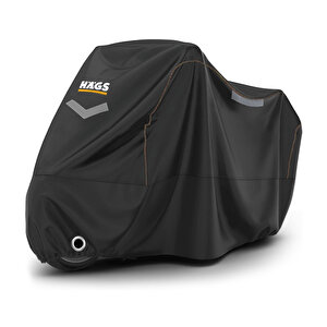 Haegs Motosiklet Brandası, Motor Kılıfı, Rüzgar, Toz Geçirmez, Motor Scooter Garaj Brandası, Kışa Dayanıklı (l:220x95x125 Cm) - Siyah