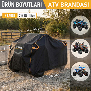 Haegs Atv Brandası, Atv Koruma Kılıfı, Örtüsü Su Geçirmez Dış Mekan Ağır Hizmet Tipi, 4 Mevsim (xl-210-120-115cm) - Gri