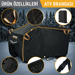 Haegs Atv Brandası, Atv Koruma Kılıfı, Örtüsü Su Geçirmez Dış Mekan Ağır Hizmet Tipi, 4 Mevsim (xxl-220-95-105) - Siyah - Gri