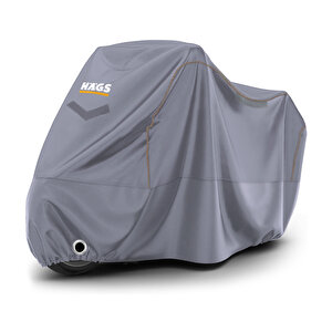 Haegs Motosiklet Brandası, Motor Kılıfı, Rüzgar, Toz Geçirmez, Motor Scooter Garaj Brandası, Kışa Dayanıklı (l:220x95x125 Cm) - Gri