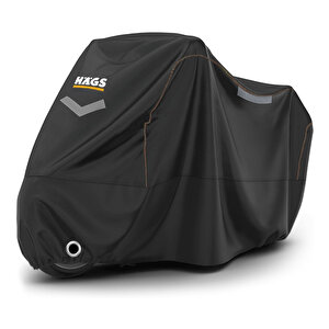 Haegs Motosiklet Brandası, Motor Kılıfı, Rüzgar, Toz Geçirmez, Motor Garaj Brandası, Kışa Dayanıklı (xl:245x95x125 Cm) - Siyah