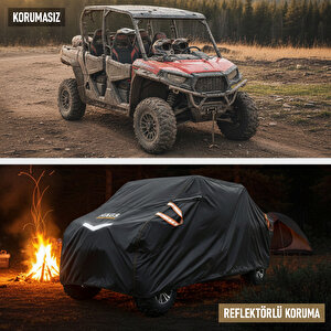 Haegs Utv Brandası, Utv Koruma Kılıfı, Çift Sıra Koltuklu 4-6 Kişilik Plus Utv Için (xl-420-175-190cm) Siyah