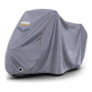 Haegs Motosiklet Brandası, Motor Kılıfı, Rüzgar, Toz Geçirmez, Motor Garaj Brandası, Kışa Dayanıklı (xl:245x95x125 Cm) - Gri