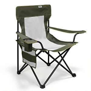 Haegs Kamp Sandalyesi, Outdoor, Plaj Ve Piknik Için Katlanır Kamp Sandalyesi,g Taşıma Kapasiteli, Standart Boy - Haki