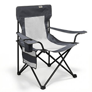 Haegs Kamp Sandalyesi, Outdoor, Plaj Ve Piknik Için Katlanır Kamp Sandalyesi,g Taşıma Kapasiteli, Standart Boy - Gri