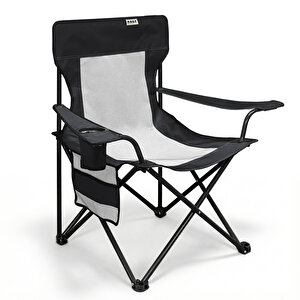 Haegs Kamp Sandalyesi, Outdoor, Plaj Ve Piknik Için Katlanır Kamp Sandalyesi,g Taşıma Kapasiteli, Standart Boy - Siyah