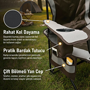 Haegs Kamp Sandalyesi, Outdoor, Plaj Ve Piknik Için Katlanır Kamp Sandalyesi,g Taşıma Kapasiteli, Standart Boy - Siyah