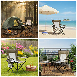 Haegs Kamp Sandalyesi, Outdoor, Plaj Ve Piknik Için Katlanır Kamp Sandalyesi,g Taşıma Kapasiteli, Standart Boy - Siyah