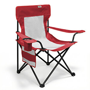 Haegs Kamp Sandalyesi, Outdoor, Plaj Ve Piknik Için Katlanır Kamp Sandalyesi,g Taşıma Kapasiteli, Standart Boy - Kırmızı