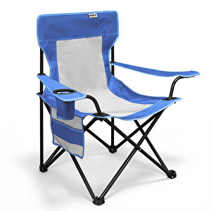 Haegs Kamp Sandalyesi, Outdoor, Plaj Ve Piknik Için Katlanır Kamp Sandalyesi,g Taşıma Kapasiteli, Standart Boy - Mavi