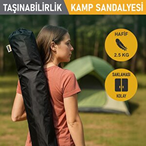 Haegs Kamp Sandalyesi, Outdoor, Plaj Ve Piknik Için Katlanır Kamp Sandalyesi,g Taşıma Kapasiteli, Standart Boy - Mavi
