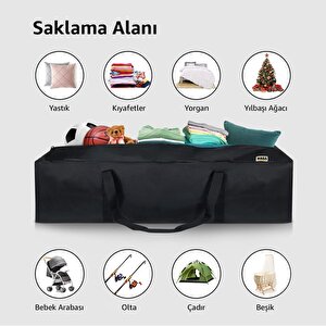 Haegs Taşıma Çantası, Fermuarlı Dayanıklı Seyahat Spor Hurç, Valiz, 70l (60 X 30 X 30 Cm) - Siyah