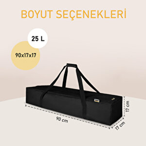 Haegs Taşıma Çantası, İnce Uzun Çok Amaçlı Kamp Sandalyesi, Tripod Çantası, Fermuarlı Dayanıklı 25l (90 X 17 X 17 Cm) Siyah