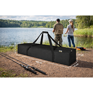 Haegs Taşıma Çantası, İnce Uzun Çok Amaçlı Kamp Sandalyesi, Tripod Çantası, Fermuarlı Dayanıklı 25l (90 X 17 X 17 Cm) Siyah