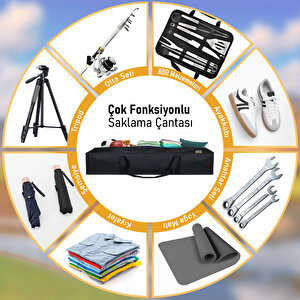 Haegs Taşıma Çantası, İnce Uzun Çok Amaçlı Kamp Sandalyesi, Tripod Çantası, Fermuarlı Dayanıklı 25l (90 X 17 X 17 Cm) Siyah