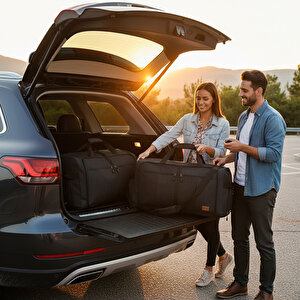 Haegs Katlanabilir Seyahat Çantası, Bavul Katlanır Hurç Çanta 100l - Lacivert