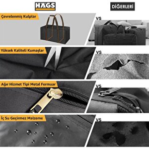 Haegs Taşıma Çantası, İnce Yassı Çok Amaçlı, Kamp Masası Çantası, Fermuarlı Dayanıklı Saklama Çantası, 24l (52 X 10 X 47 Cm) Siyah
