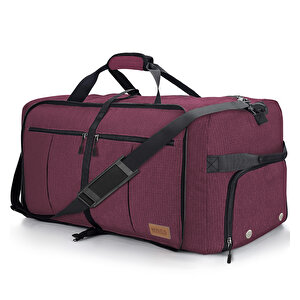 Haegs Katlanabilir Seyahat Çantası, Bavul Katlanır Hurç Çanta 100l - Bordo