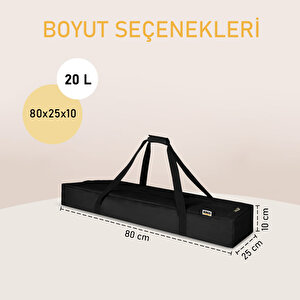 Haegs Taşıma Çantası, Çok Amaçlı Küçük Alet Çantası, Fermuarlı Dayanıklı 20l (80 X 25 X 10 Cm) Siyah