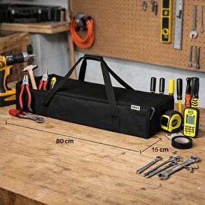 Haegs Taşıma Çantası, Çok Amaçlı Küçük Alet Çantası, Fermuarlı Dayanıklı 20l (80 X 25 X 10 Cm) Siyah