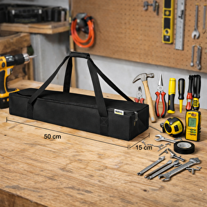 Haegs Taşıma Çantası, Çok Amaçlı Küçük Alet Çantası, Fermuarlı Dayanıklı 12l (50 X 15 X 10 Cm) Siyah