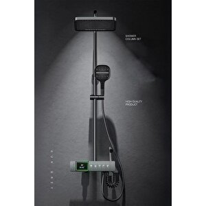 Lüks Bakır Gövde Dijital Ekranlı Duş Sistemi Dijital Isı Göstergeli Premium Piyano Duş Takımı