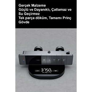 Lüks Bakır Gövde Dijital Ekranlı Duş Sistemi Dijital Isı Göstergeli Premium Piyano Duş Takımı
