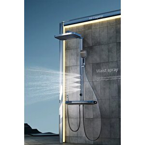 Premium Dijital Piyano Duş Seti - Led Isı Göstergeli Ve Renk Değiştiren Ambiyanslı Tam Bakır Gövde