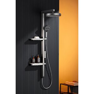 Premium Seri Pirinç Gövde Fonksiyonel Duş Sistemi Paslanmaz Yağmurlama Piyano Duş Seti