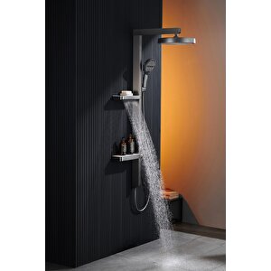 Premium Seri Pirinç Gövde Fonksiyonel Duş Sistemi Paslanmaz Yağmurlama Piyano Duş Seti