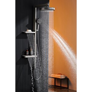 Premium Seri Pirinç Gövde Fonksiyonel Duş Sistemi Paslanmaz Yağmurlama Piyano Duş Seti