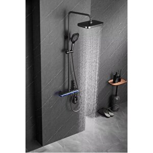 Gun Grey Dijital Duş Sistemi - Piyano Butonlu 4 Fonksiyonlu Yağmurlama Seti - Full Bakır Gövde