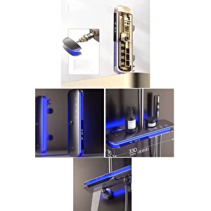 Gun Grey Dijital Duş Sistemi - Piyano Butonlu 4 Fonksiyonlu Yağmurlama Seti - Full Bakır Gövde