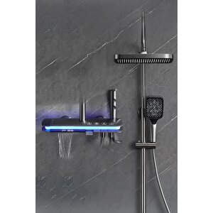 Gun Grey Dijital Duş Sistemi - Piyano Butonlu 4 Fonksiyonlu Yağmurlama Seti - Full Bakır Gövde